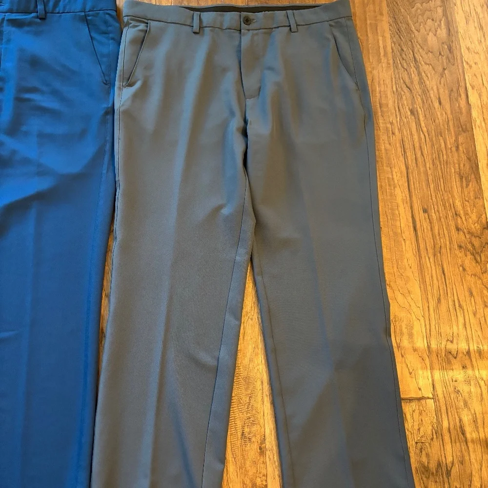 Fila Two Pair Gray Navy Blue Stay The Course Golf Pants Men's Size 38 X 32